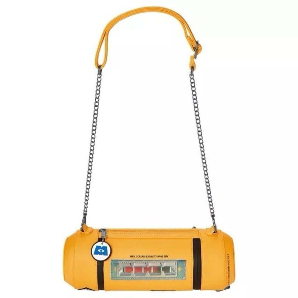 Disney Pixar Monsters Inc. Scream Laugh Canister Crossbody Bag Purse Yellow